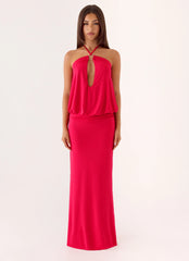 Telling You Maxi Dress - Red Magenta