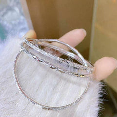 Sterling Silver Bangle Bracelets for Women,Fashion Jewelry Simple Adjustable 925 Silver Cuff Bangles for Women Mom Wife Valentine Mothers Day Gift