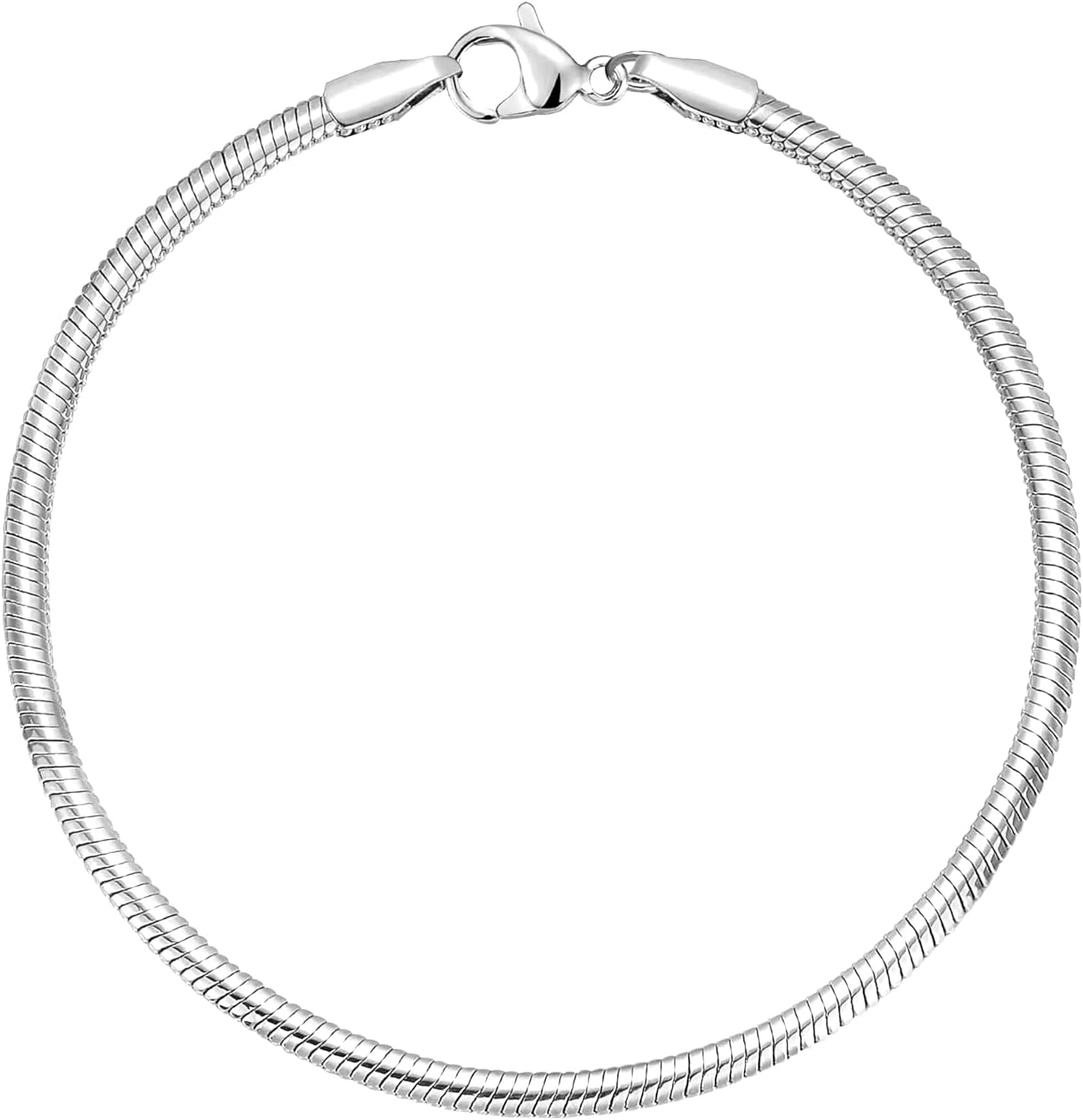 Charm Bracelets for Women, 925 Sterling Silver Plated/14k Gold Bracelet 3mm Dainty Snake Chain Bracelet Men Non Tarnish Jewelry Gifts for Her