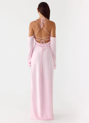 Breathe Me Long Sleeve Maxi Dress - Baby Pink